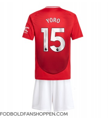 Manchester United Leny Yoro #15 Hjemmebanetrøje Børn 2024-25 Kortærmet (+ Korte bukser)